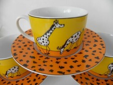 Design Kaffeetasse mit Untere gelb-orange Giraffe