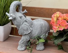 Steinfigur Elefant Elefanten Gartenfigur Steinfiguren wetterfest Steinguss