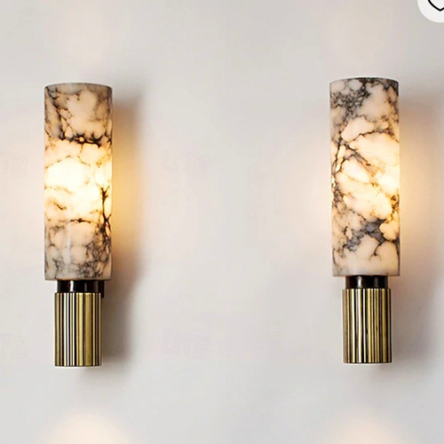 Led wandleuchte aus marmor - 2x,