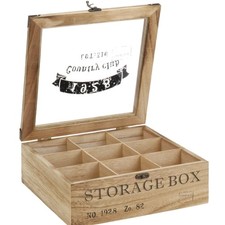 Vintage Teebox Holz mit 9