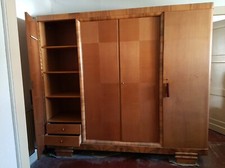 Art Deco Schrank Kleiderschrank Gardertobe alt 20er 30er Jahre 4 türig Schlafzim