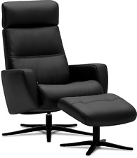 IMG Comfort Relaxsessel Space mit Hocker Leder Prime Black