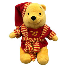 Disney Winnie Puuh Pooh Pyjama Schlafanzug Bademantel Stofftier Plüsch 28cm Rot