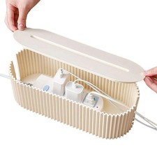 Kabelbox Steckdosenbox Kabelmanagement Box Kabelsammler Kabelaufbewahrung Beige