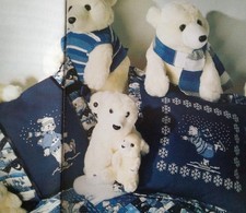 Stickvorlage, Kreuzstich aus Handarbeitsheft A5,  "Eisbären laufen Schlittschuh"