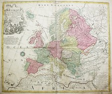Europa Europe Continent Kontinent Karte map Delisle Lotter Kupferstich engraving