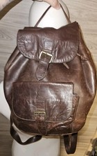 Retro Vintage Leder Rucksack 80er 90er Jahre 