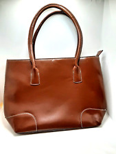 Damen Handtasche Vintage braun Shopper Bag PVC Polyester Kult stylish