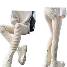 Gerippte Strick Strumpfhose Damen winterfest blickdicht M-2XL