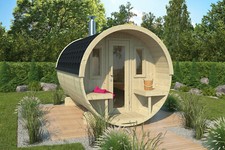 Exklusives Saunafass 300  cm Fasssauna Holz Sauna Fass Massivholz Saunakabine