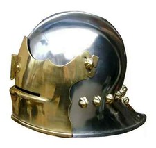 Mittelalterlich Deutsche Sallet Helm Messing und Stahl Warrior Larp
