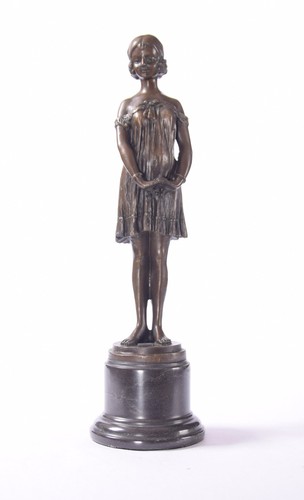 Bronzeskulptur junges mädchen - junges,