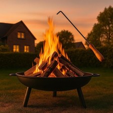 Feuerschale, Feuerkorb, Gartenschale, Feuerstelle, Holz, Gusseisen, 58 cm