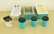Konvolut Ersatzteile Bad Bodo Hennig Wanne 4 WC Puppenstube Puppenhaus 