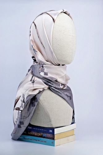 Satin hijab mit - satin, muster