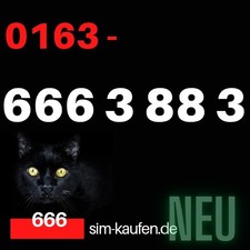 Prepaid SIM- Karte blau Allnet Rufnummer NEU Guth. 20€ Nummer  66666688888888333