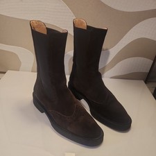 Unützer  Chelsea Boots rutschfeste Sohle 39 wie neu Velour Leder Schuhe  Braun