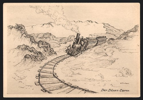 Künstler sylt kleinbahn - künstler-ak,