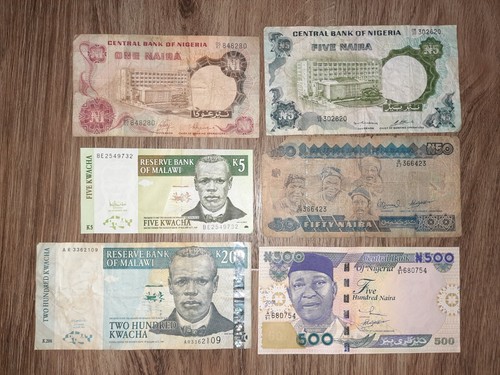 Banknoten nigeria und malawi - banknoten,