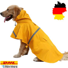Hunderegenmantel mit Kapuze Wasserdicht Reflektierend PU Haustierjacke für Hunde