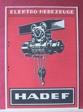 Original alter HADEF Elektro - Hebezeuge Prospekt VORKRIEG