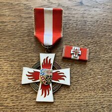 Orden Deutsches Feuerwehr Ehrenkreuz  in Silber mit Bandspange FW58