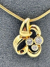 Eleganter Gold Anhänger 8K/0,333 Gelbgold 3 funkelde Zirkone