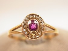 Antiker Rubin Diamant Ring 585