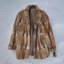 Damen Echt Pelzjacke Braun