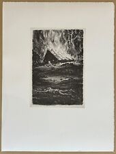 A. Paul Weber, Brennender Hof, Lithographie aus dem Nachlass, 1969/1997