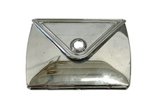 Vintage Silber Metall Kompakt Taschen Spiegel Clutch Makeup Spiegel Retro Stil