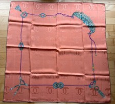 Must de Cartier Seidentuch lachsfarben 84x84cm Vintage