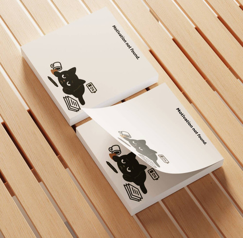 Schwarze katze haftnotizen - schwarze,