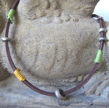 Herren Kette Beach Leder Halskette braun Surfer Herrenkette Männer Lederkette