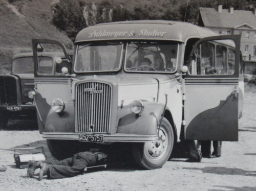 Altes foto oldtimer reisebus - foto,