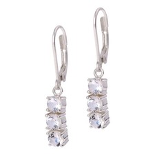 Herkimer Minen Sterling Silber Verbindung Runde Ohrhänger.