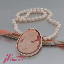 Collier - Akoya-Zucht-Perlen- Patent-Schließe mit Gemme - 14K/585 Gelbgold