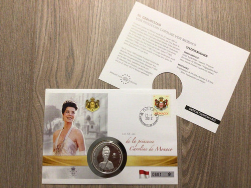 Numisbrief monaco geb - monaco, „55.
