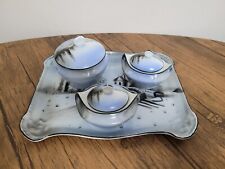 Vintage Moschendorf Bavaria Tablett mit Zuckermarmelade Einkochtöpfe Winterszenen Retr