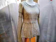 CLAMOTTI Spitze lange Ärmel Pullover khaki Designerstück 