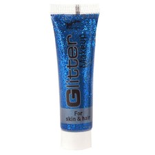 Blaues Glitter Make-Up /