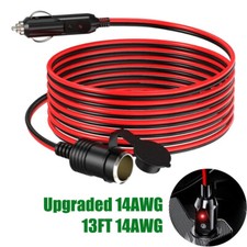 12V Zigarettenanzünder Stecker KFZAuto Verlängerungskabel 14AWG Adapter 4M Kabel