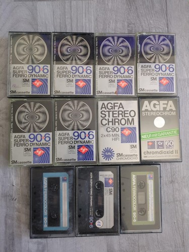 11x agfa leerkassetten mcs - agfa,
