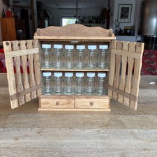 Vintage Gewürzregal Holz mit Gewürzdosen/Gläsern Holz Unbenutzt Retro Landhaus