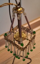 Wunderschöner mehrfarbiger ,Leuchter ,Glasstäbe und -Perlen,feuervergoldet