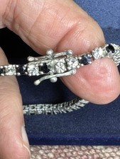 Harry Ivens Tennisarmband 925 Silber mit Weisstopasen und Saphiren  