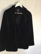 Samtblazer Schwarz Zara M-L