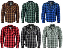 Motorrad Lumber Check Shirt gefüttert Holzfällerhemd Kariert langarm Aramid Hemd