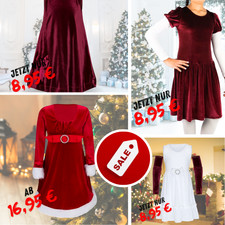 Mädchen Weihnachtskleid Rot