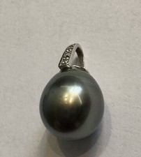 Anhänger Tahiti Perle Größe 13/11 - 750 Weißgold - Sehr Schön